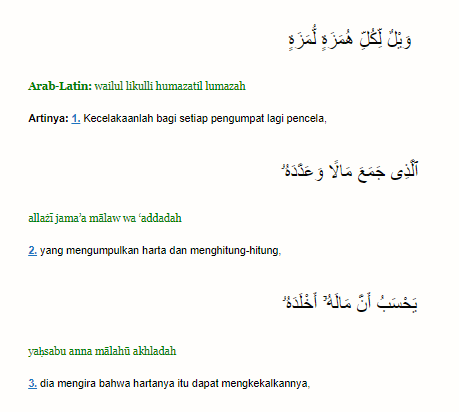 Sebutkan Surah Al-humazah 6 Kata Dan Hukum Tajwid