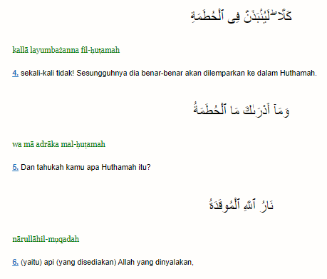 Sebutkan Surah Al-humazah 6 Kata Dan Hukum Tajwid