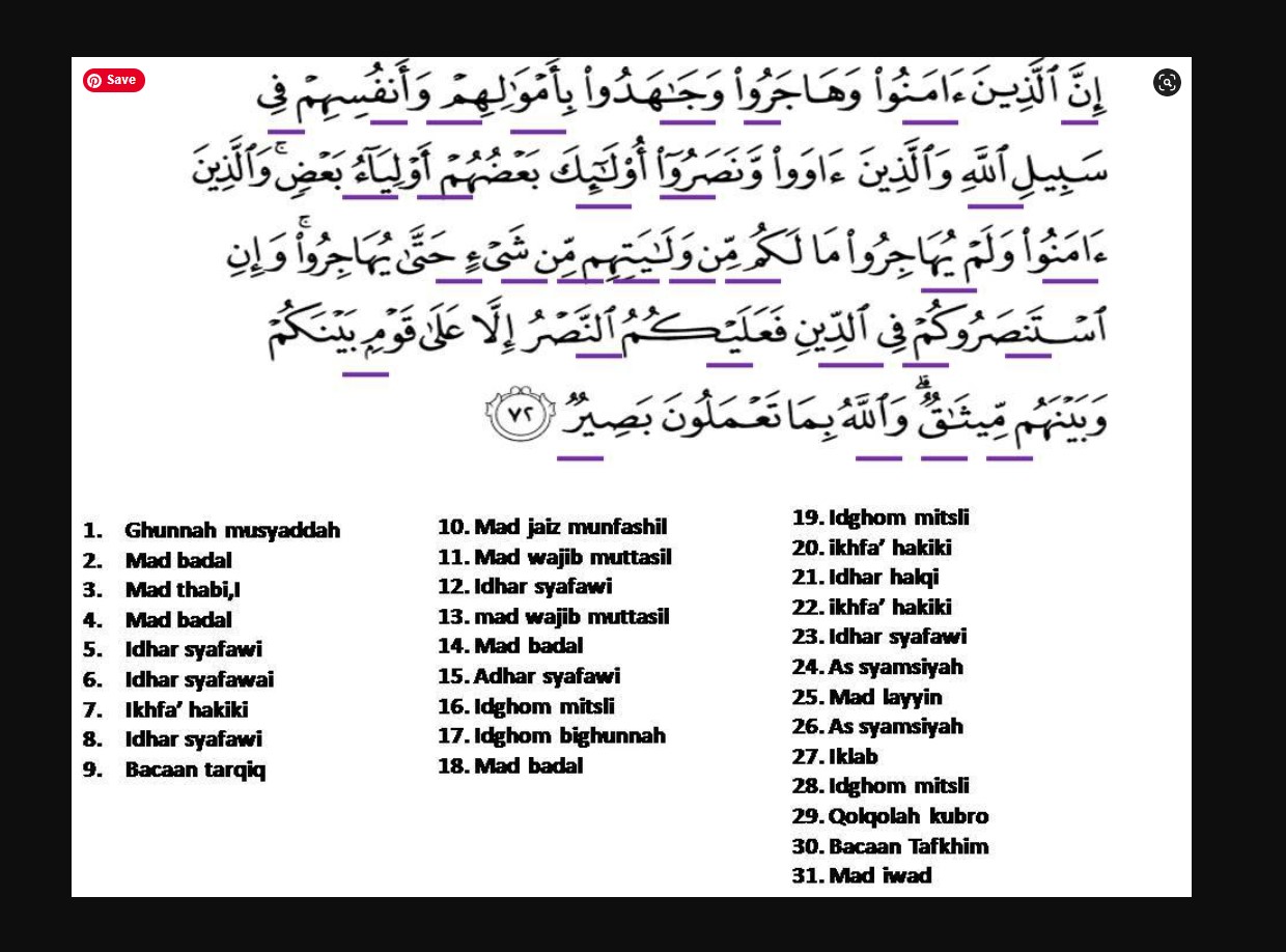 Hukum Bacaan Tajwid Yang Ada Pada Surah Al-anfal Ayat 72