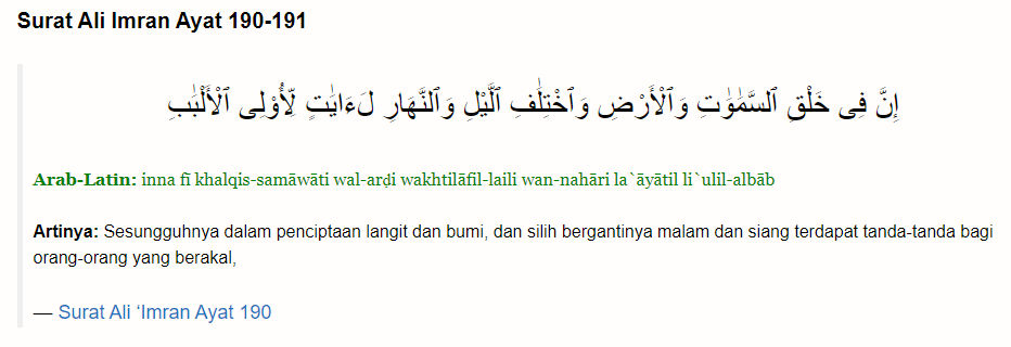 Carilah Tajwid Dalam Surah Al Imran/3:190-191