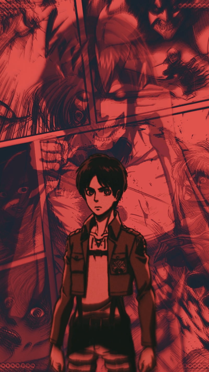 Eren, anime, aot, eren jaeger, iphone, monster, snk, titan, HD