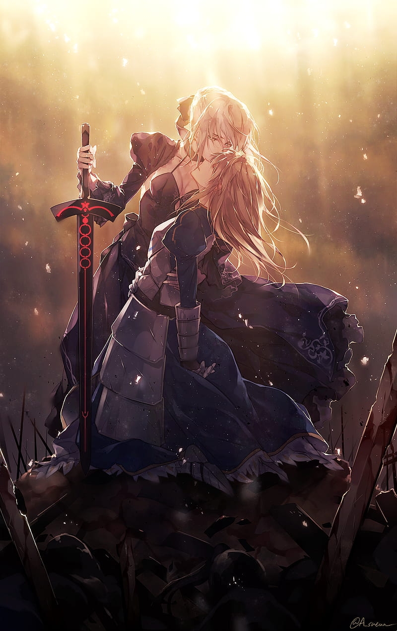 Fate Series, Fate/Stay Night, anime girls, Saber, Saber Alter