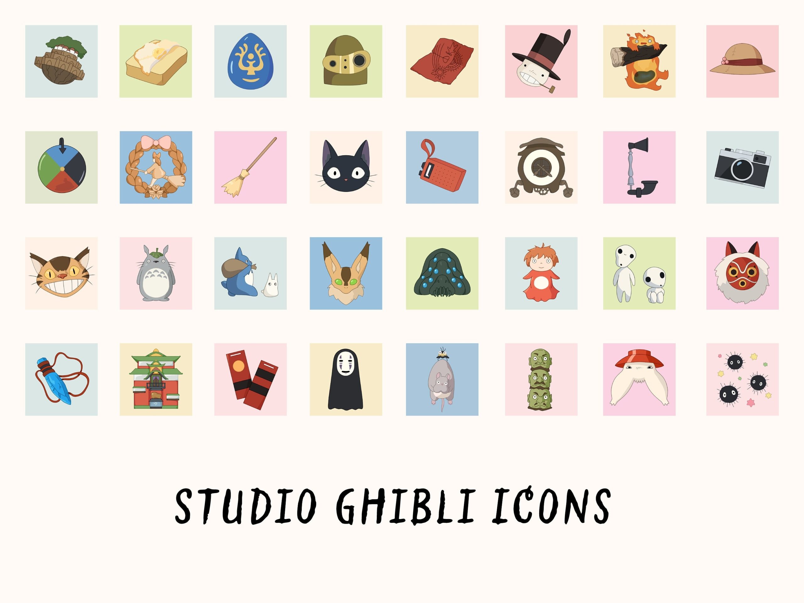 Ghibli Phone App Icons - Etsy