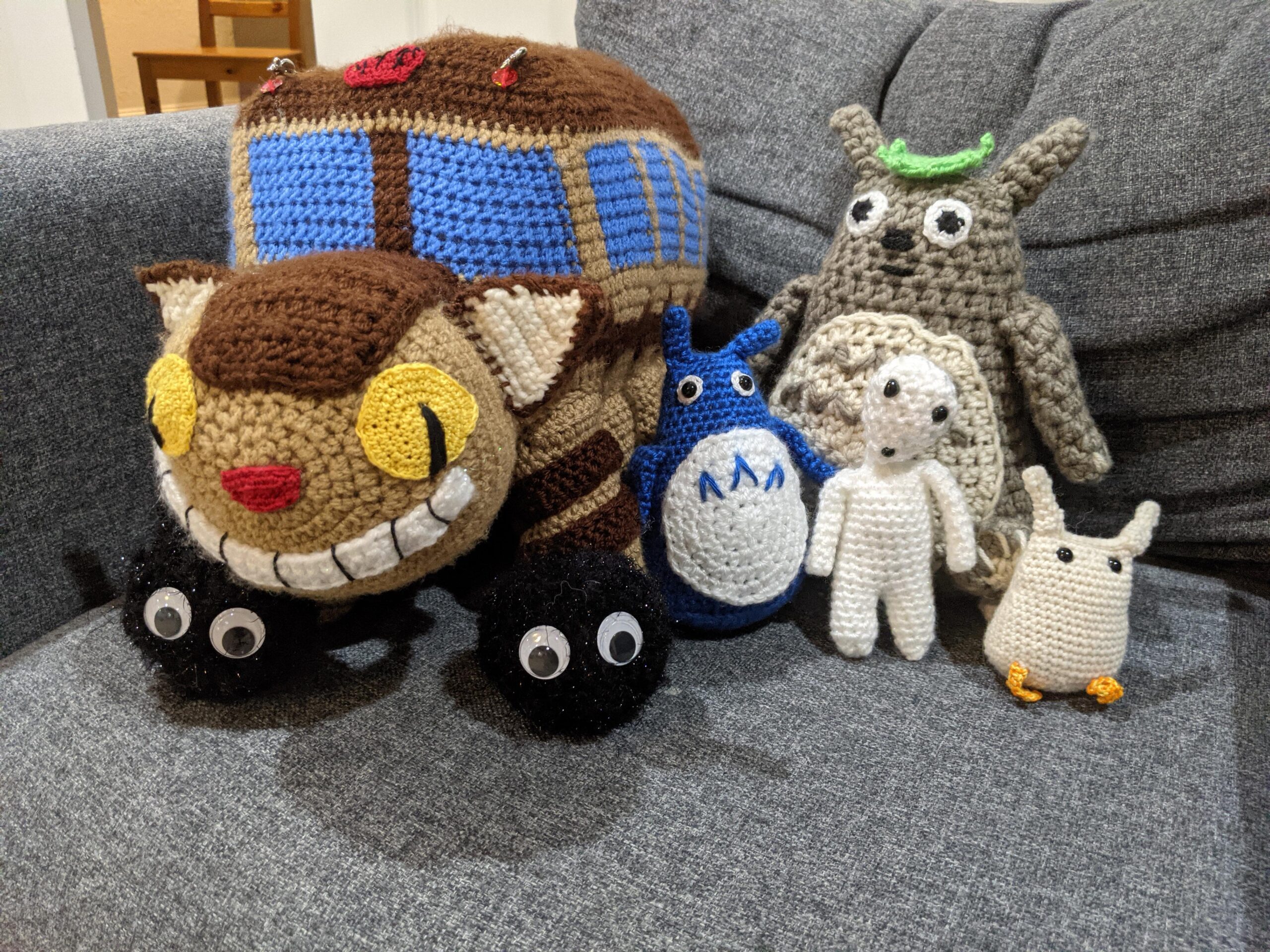 Some Studio Ghibli Ami I made for my daughter over the last month